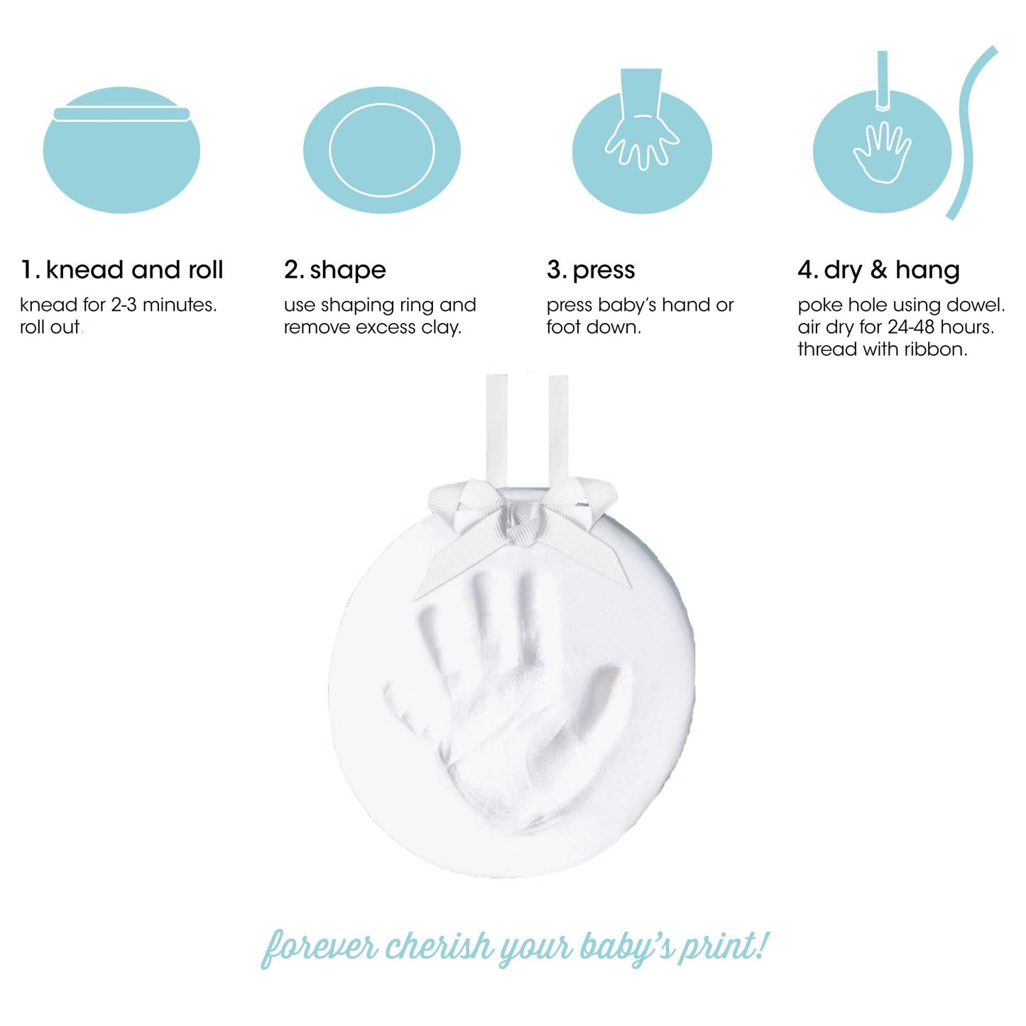 Pearhead Babyprints Handprint Or Footprint Keepsake, Nursery Decor, Baby'S First Christmas Holiday Ornament, Diy Clay Keepsake K