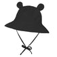 Zando Baby Sun Hat Bucket Hat Wide Brim Beach Caps Toddler Hats For Boys With Bear Ears Infant Summer Hat For Girls Black 0-6Mon