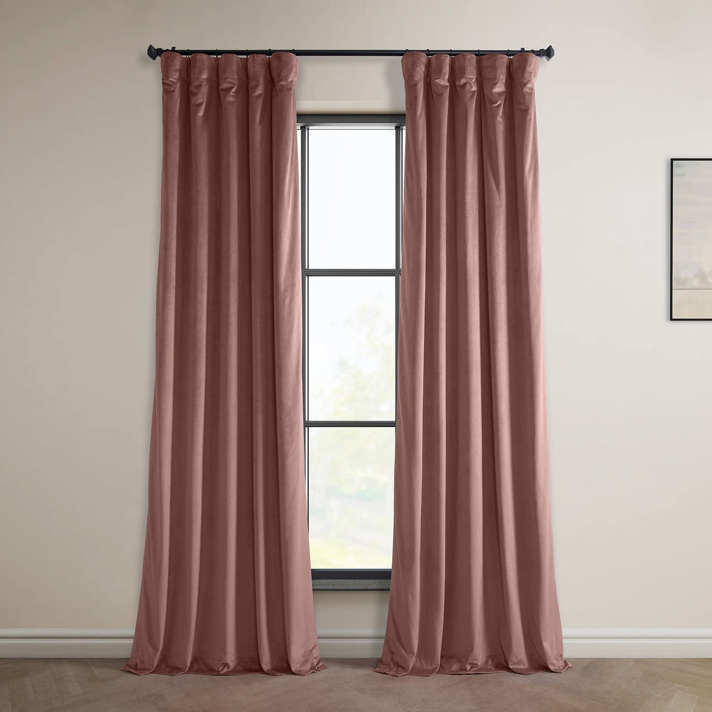 Hpd Half Price Drapes Vpyc-161234-108 Plush Velvet Curtain (1 Panel), 50 X 108, Wild Rose