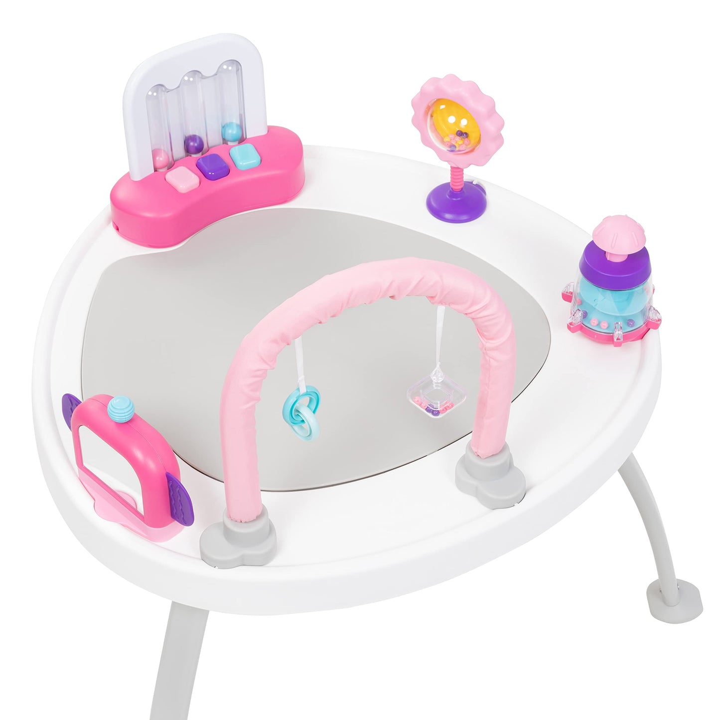 Smart Steps 3-in-1 Bounce N Play Activity Center Plus with STEM Learning Toys, Princess Pink