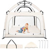 Bend River Portable Baby Playpen with Canopy, Infant Play Yard, Beach Tent, Mosquito Net for Indoor and Outdoor (Beige)