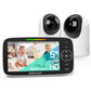 Kidsneed 5 Split Baby Monitor with 2 HD 720P Cameras