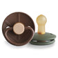 Frigg Little Viking Natural Rubber Baby Pacifier 2-Pack | Made In Denmark | Bpa-Free (Cocoa/Olive, 0-6 Months)