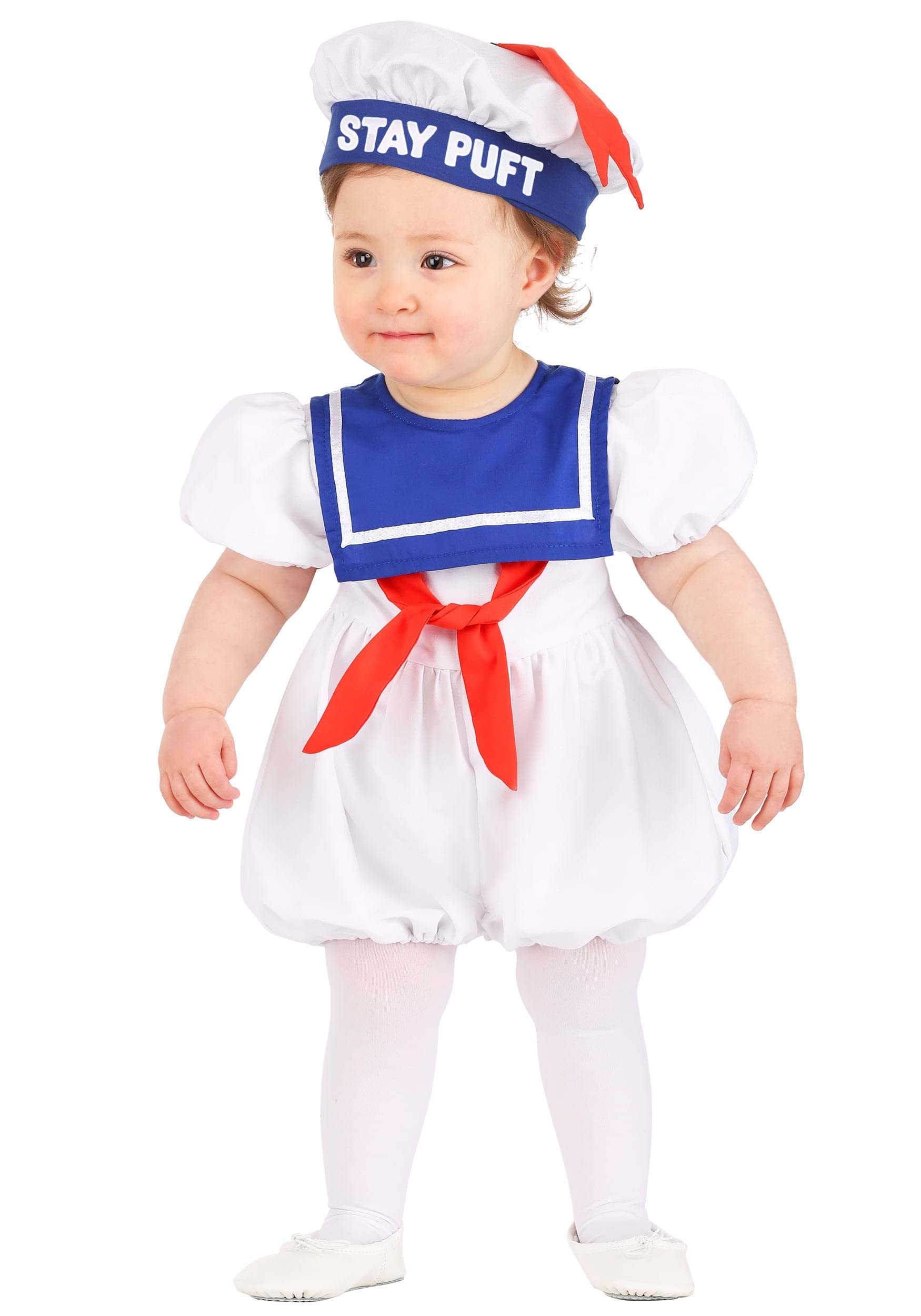 Fun Costumes Ghostbusters Infant Stay Puft Marshmallow Man Bubble Costume Unisex, Cute 80'S Movie Halloween Outfit 12/18 Months