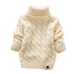 Modntoga Toddler Baby Boys Girls Knit Sweaters Cable Turtleneck High Collar Fall Winter Soft Warm Sweater Pullover Tops(White,18