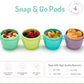 Melii Snap & Go Baby Food Storage Containers With Lids, Snack Containers, Freezer Safe - Set Of 4, 6Oz
