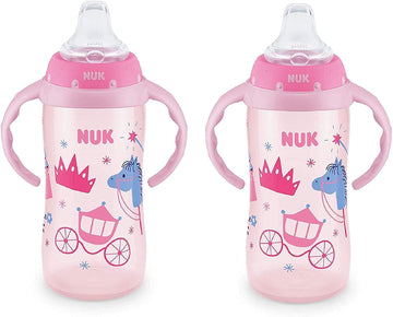 Nuk 10 Ounce Jungle Large Learner Cup With Handles, 2 Pack, Girl