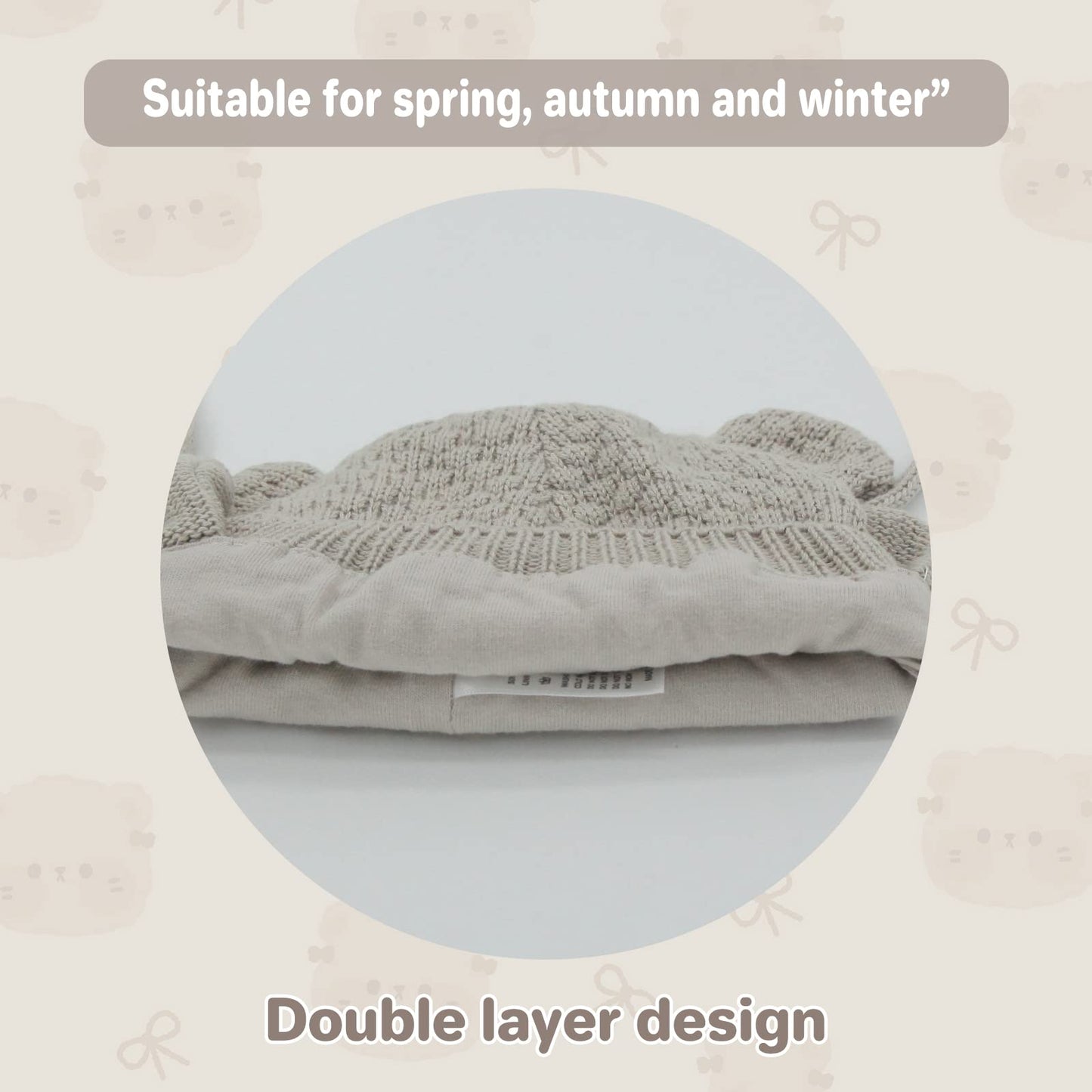 Duoyeree Kids Baby Hat Soft Warm Cable Knit Beanie Toddler Girl Fall Winter Hats(Apricot,12-18 Months)