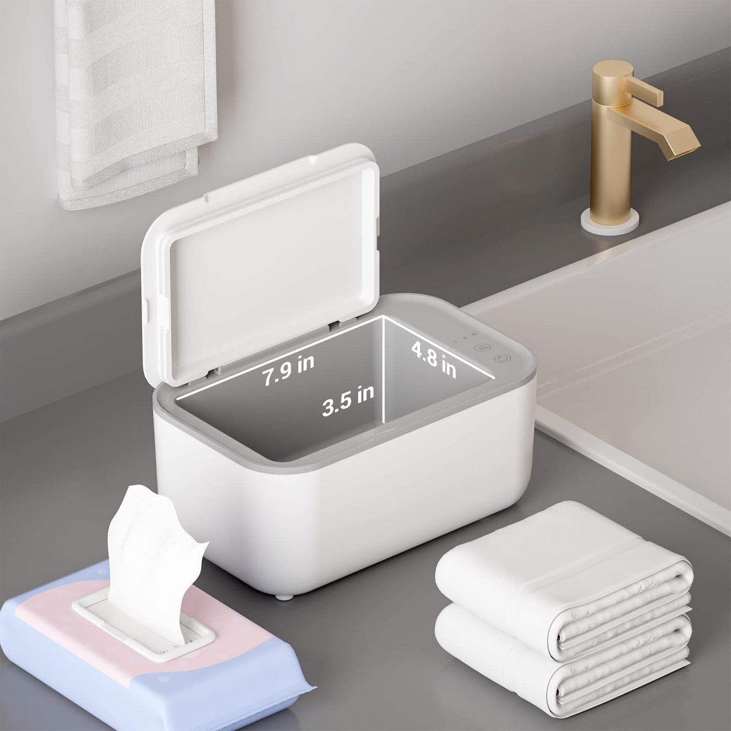 Wipe Warmer, Baby Wipe Warmer With 3 Modes Temperature Control, Diaper Wipes Dispenser With Large Capacity, Evenly Overall Heati