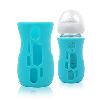 Olababy Silicone Sleeve For Avent Natural Glass Baby Bottles (8 Oz, Blue)