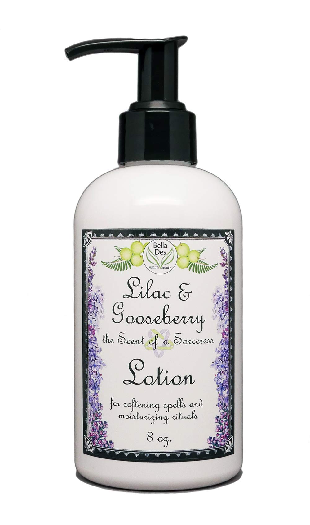 BELLA DES NATURAL BEAUTY Lilac and Gooseberry Moisturizing Body Lotion 8 ounces Yennefer Scent of a Sorceress with Organic Extra
