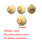 Alenybeby 50pcs 20mm Round Natural Wood Beads Laser Printing Smile face Beads Necklace Wooden Beads for Key Chain Jewelry Making