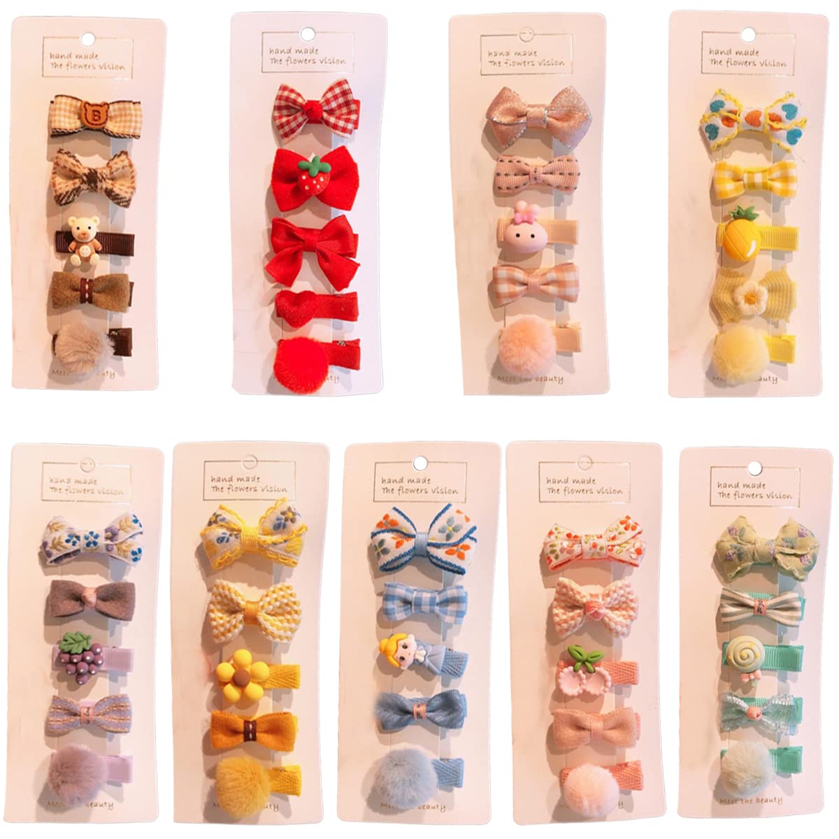 FZBNSRKO 25 Pcs Girl Hair Clips Cute,Baby Girl Hair Bows Clips Candy Barrettes Hair Clips for Girls Toddlers Kids Children(Rando
