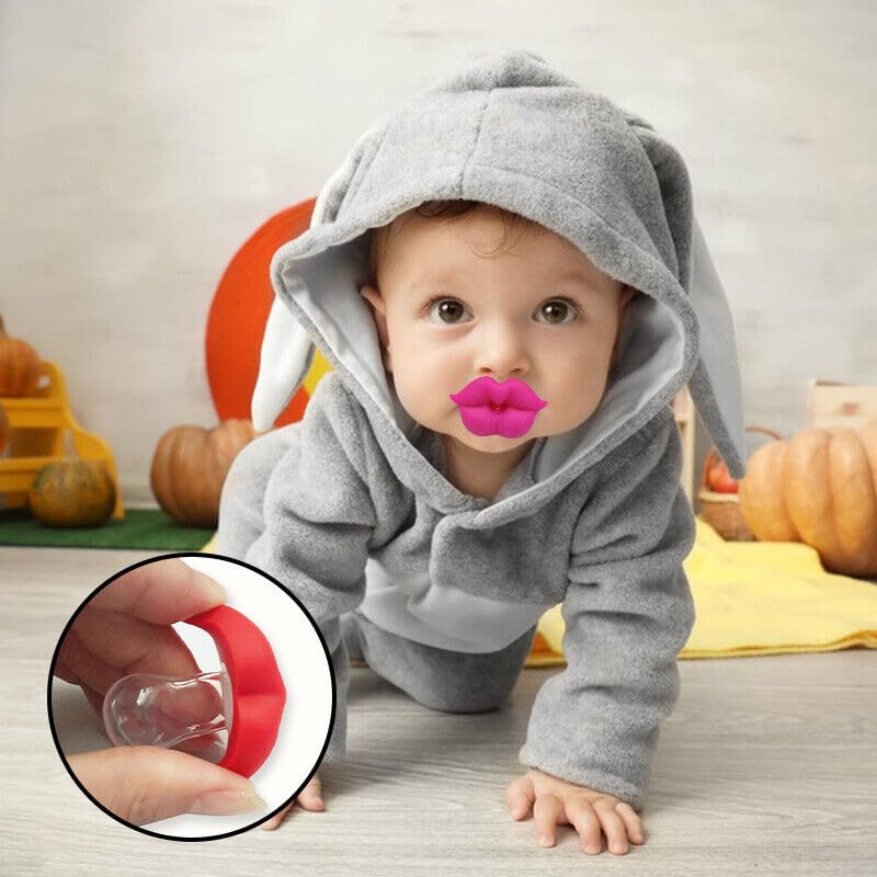 Funny Baby Pacifiers, Lips Pacifiers 0-18 Months For Babies,Lips Binky,Gift For Newborns,Infants,Toddlers,Baby Girl,Bpa Free(3 P
