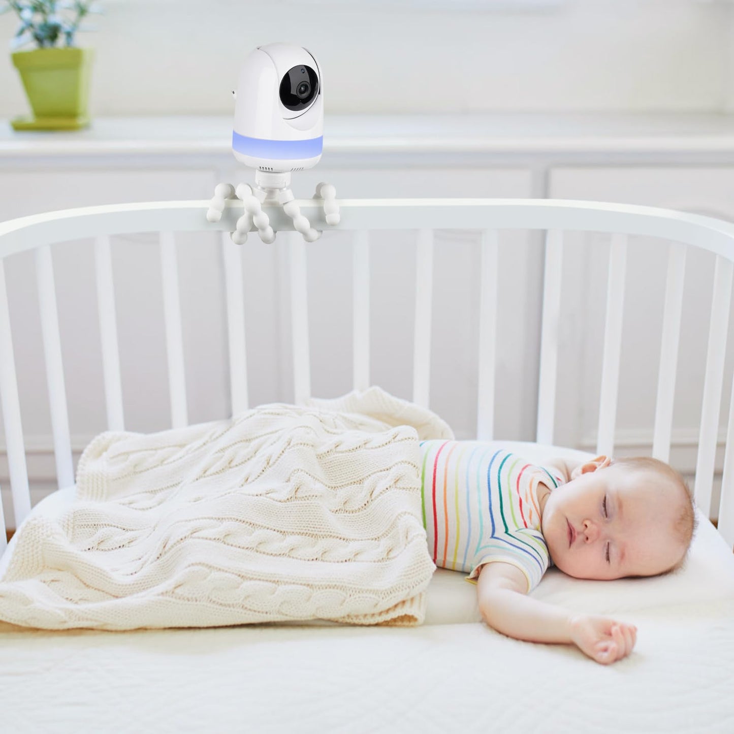 Adjustable Baby Monitor Mount For Babysense Max View/Hds2/V43/V24R/Vbm55Tx Video Baby Monitor, No Drilling Flexible Non-Slip Bab