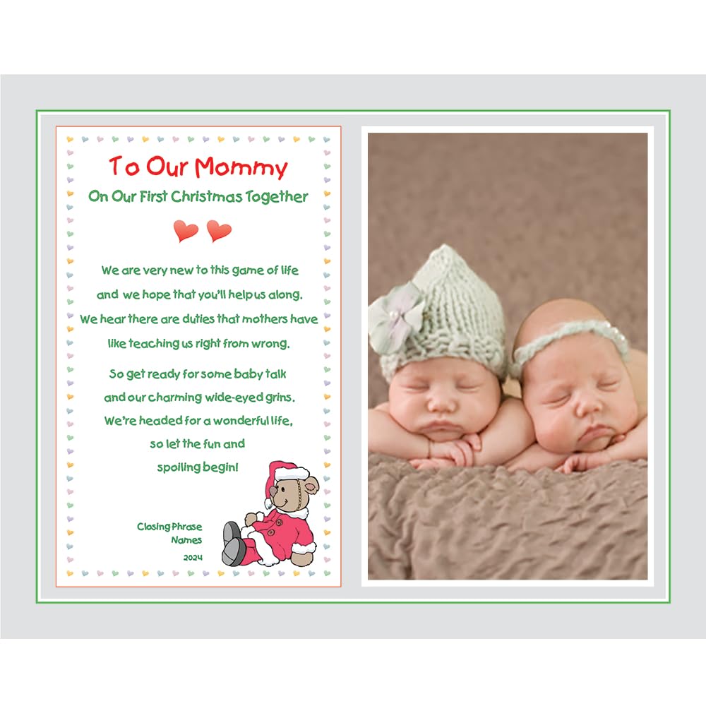Poetry Gifts New Mom, To My Mommy On Our First Christmas Together, Personalized 8X10 Inch Print, Add Photo