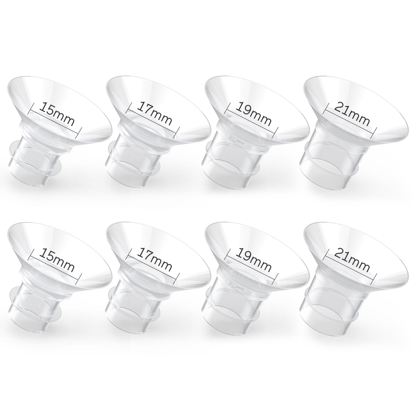 Flange Inserts 8PCS 15/17/19/21mm, Suitable for Momcozy S12pro/S9pro/S9/S10/S12, for Medela/Tsrete/Spectra/Bellababy 24mm Shield
