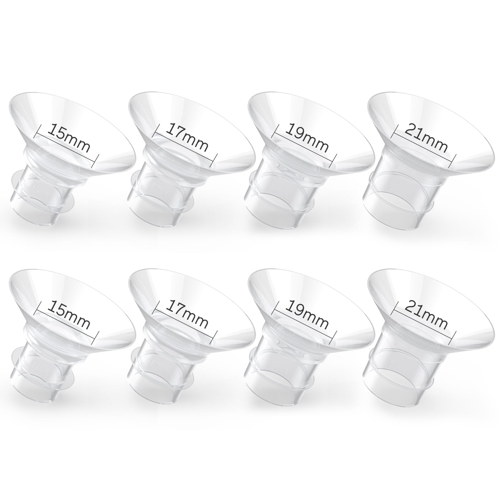 Flange Inserts 8PCS 15/17/19/21mm, Suitable for Momcozy S12pro/S9pro/S9/S10/S12, for Medela/Tsrete/Spectra/Bellababy 24mm Shield