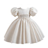 Hopscotch Baby Girl Fit And Flare Knee Length Party Dresses In White Color For Ages (1218 Months)
