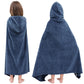Hiturbo Kids Hooded Fleece Towel: Soft Plush Pool Beach Towel Wrap - 50'X30' Toddler Bath Blanket For Boys Girls 3-12 Years (N