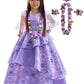 Ruyuyiru Encanto Mirabel Cosplay Costume For Girls Isabela Mirabe Madrigal Princess Dress Up Halloween Paty Dresses 130(Purple)