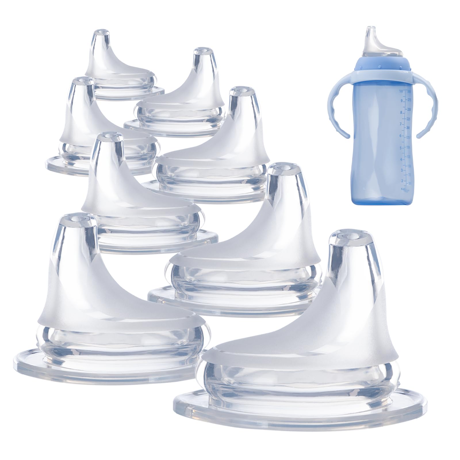 8Pack Replacement Silicone Spout Compatible With Nuk, Soft Spout Replacement For Nuk Active And Learner Cups, Easy Transition Fr