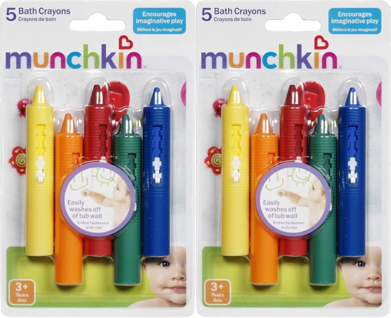 Munchkin 5 Piece Bath Crayons Set (Pack of 2)