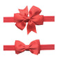2Pc/Set Baby Girls Grosgrain Ribbon Hairband Set Ribbon Bows Hair Tie Headband Jb10 (Red-Green)