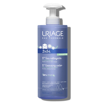 Uriage Baby 1St Cleansing Water With Organic Edelweiss I No-Rinse, Soothes, And Softens, Face & Body, Paraben & Soap Free, 500 M