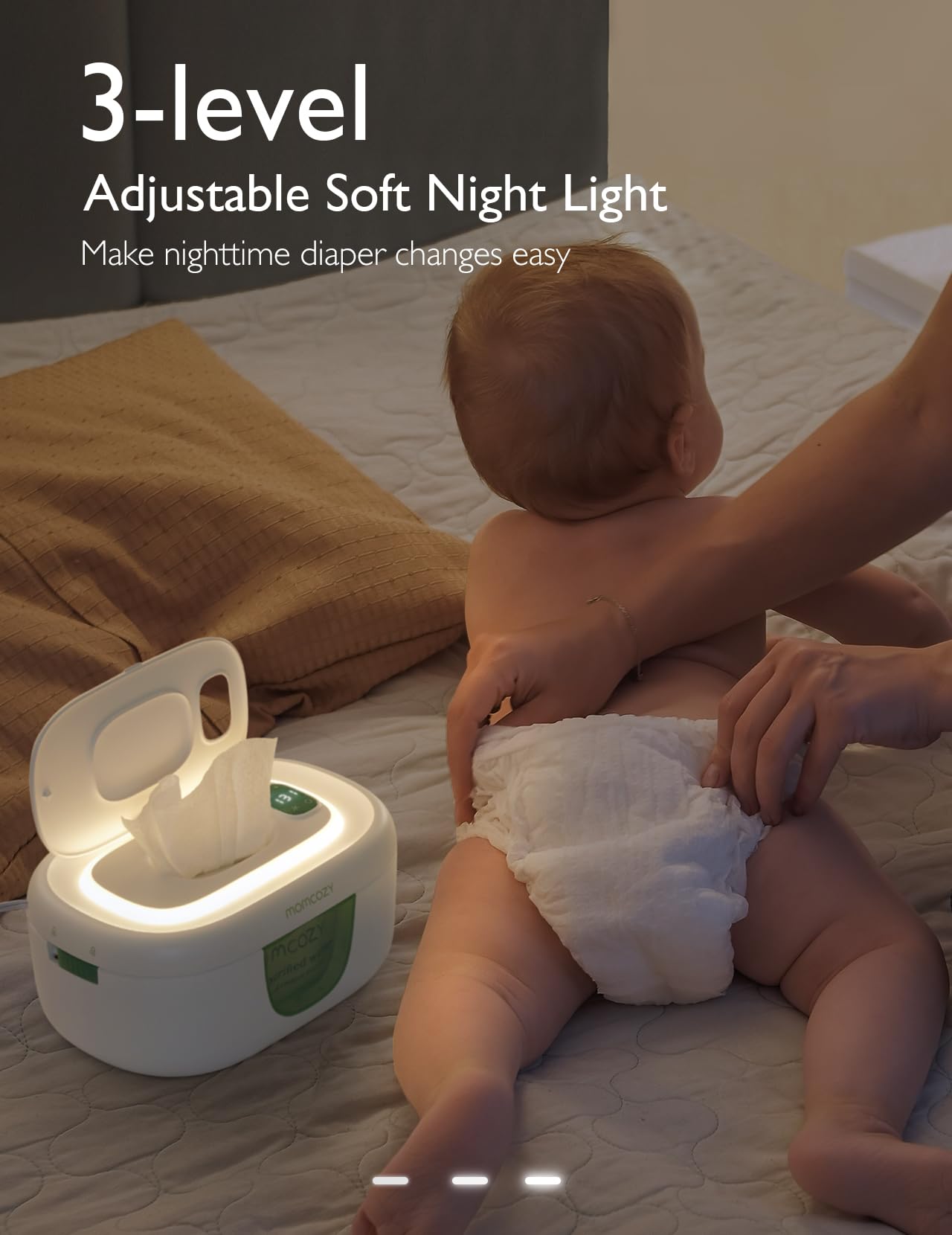 Momcozy Baby Wipe Warmer, Innovative Spring Design, Large Capacity Wipes Dispenser, Fast And Even Heating, 4 Modes Of Temperatur