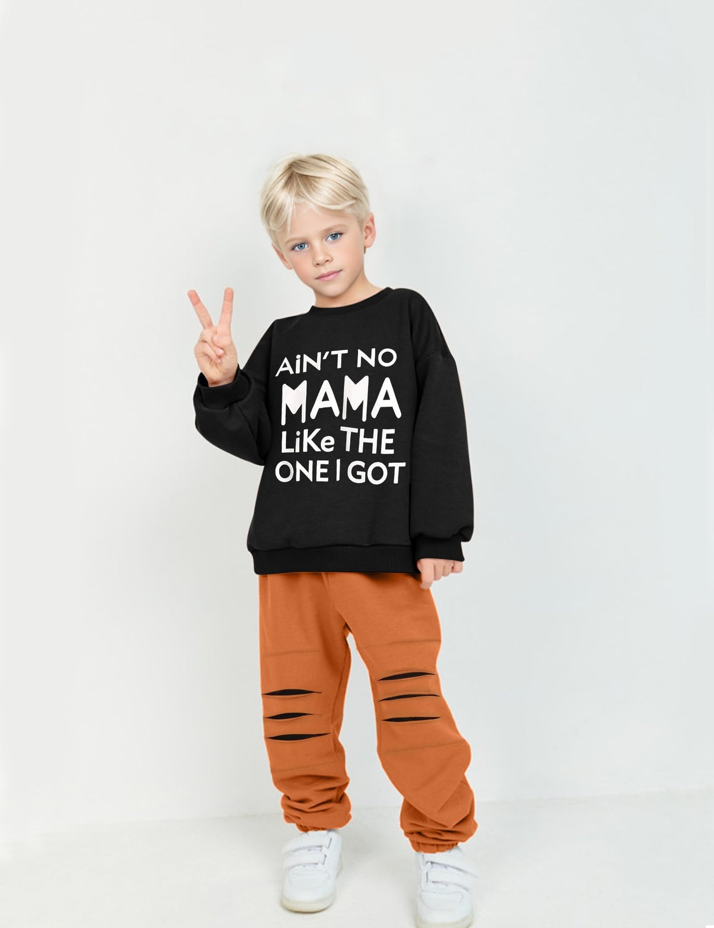 Tuemos Toddler Boy Clothes Lettle Sweatshirt Top + Camouflage Pants Outfit Set 18Months-5T