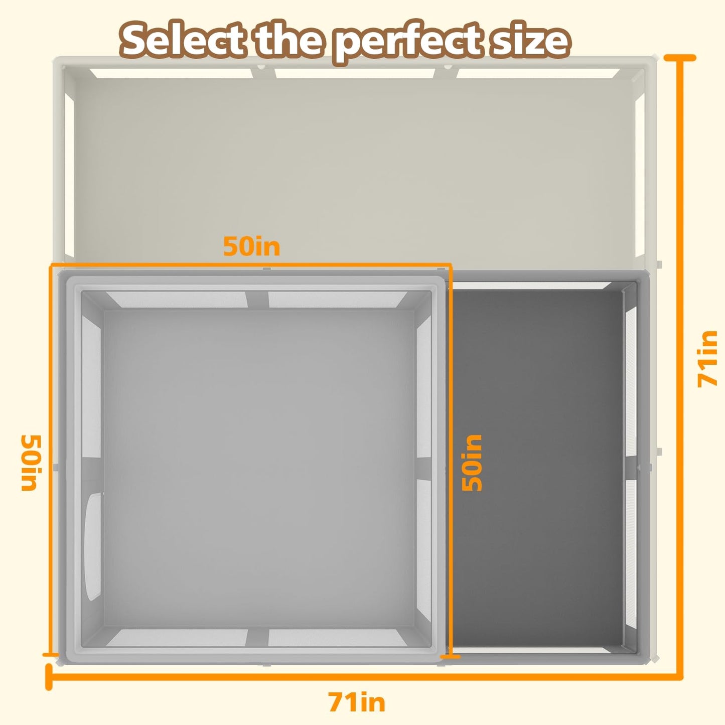 Foldable Large Baby Playpen 50'  71', Playard For Babies And Toddlers, Portable Safety Baby Fence Lightweight,No Installation,