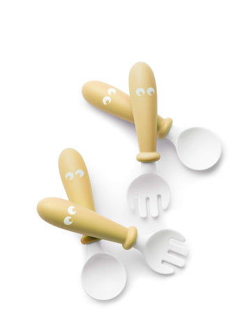 Babybjorn Baby Spoon And Fork, 4 Pcs, Powder Yellow