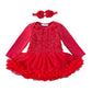 Hopscotch Baby Girls Mini Length Party Dresses In Red Color For Ages (912 Months)