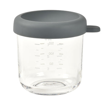 Beaba 8 Oz Glass Baby Food Jars With Soft Silicone Air Tight Lids, Glass Storage Containers With Lids, Microwave And Freezer Saf