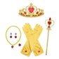 Dreamhigh Princess Cosplay Dress Up Accessorries Grils Costume Crown, Wand, Gloves Valued Pack (Gold)