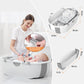 Collapsible Baby Bathtub For Infants To Toddlers With Soft Bath Cushion Foldable Baby Bath Tub With Thermometer And Drain Outlet