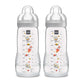 Mam Easy Active Bottle 11 Oz (2-Count), Fast Flow Bottles, 4+ Month, Unisex, Gray