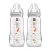 Mam Easy Active Bottle 11 Oz (2-Count), Fast Flow Bottles, 4+ Month, Unisex, Gray