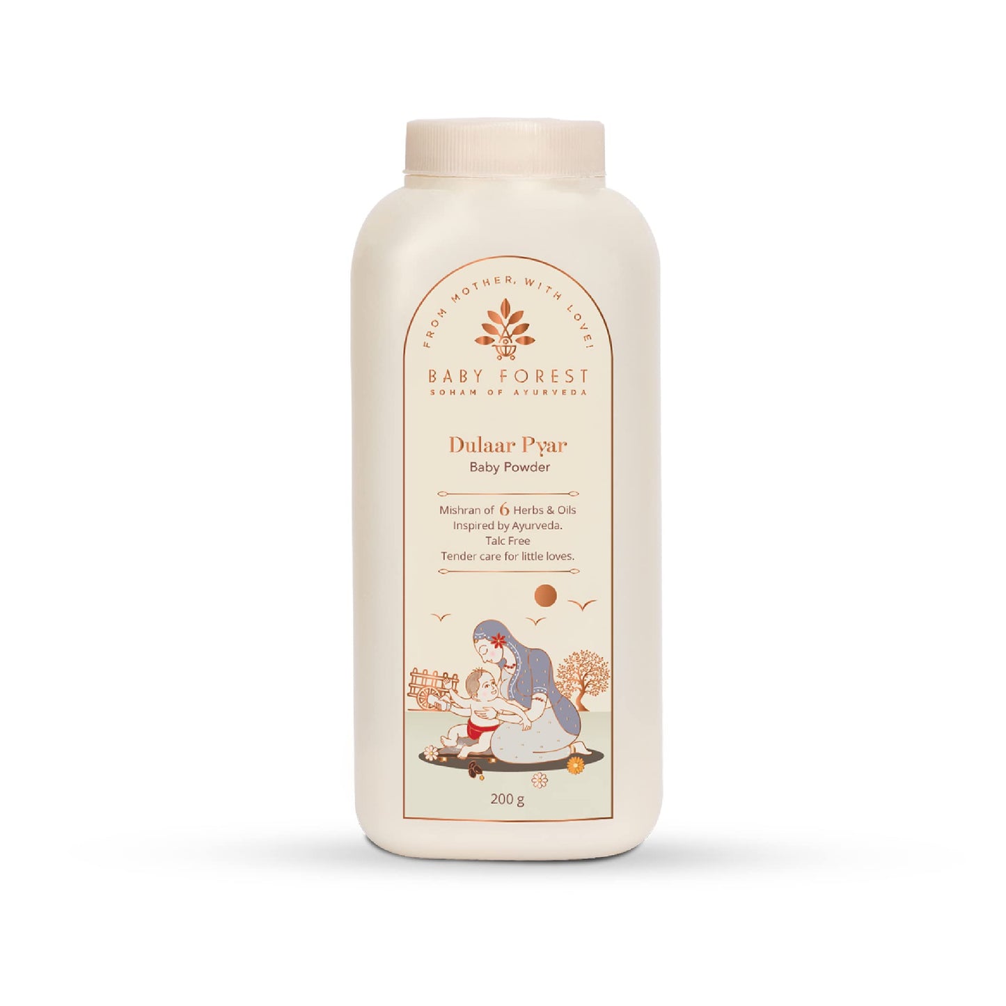 Baby Forest Dulaar Pyar Talc Free Baby Powder | With Chamomile, Jojoba & Marigold Oils + Corn Starch | For Soft, RashFree Skin 