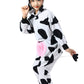 Canasour Kids Cow Onesie Farm Animal Halloween Cosplay Costume For 4T Girls Unisex Outfuit One Piece Hooded Soft Pajamas Party B
