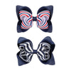 Girl School Hair Bow Back to School Hair Clip Hairpin Schools Hair Accessories 2 Pack TSFJ55 (Stripe)