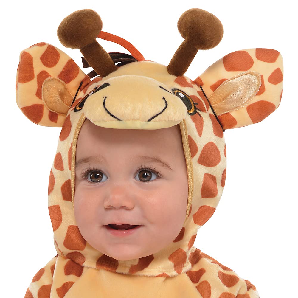 Amscan Junior Giraffe Halloween Costume For Babies, 6-12 Months, With Spotted Jumpsuit, Hood And Hoove Booties