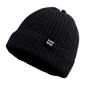 Simple Knitted Baby Beanie Hip-Hop Boys Winter Hat Toddler Kids Bonnet For Girls 0-5Y (Black,L)