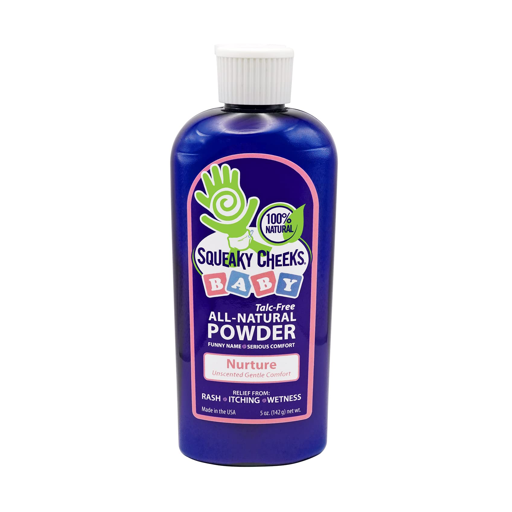 Squeaky Cheeks Baby Powder (5Oz) | Organic | Unscented Talc-Free And All Natural Powder | Effective Relief From Rash Wetness And