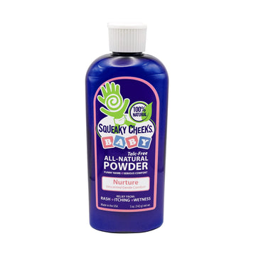 Squeaky Cheeks Baby Powder (5Oz) | Organic | Unscented Talc-Free And All Natural Powder | Effective Relief From Rash Wetness And