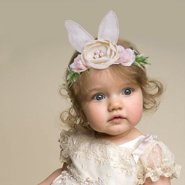 Mligril Baby Girl Floral Headbands Hair Bows Bunny Easter Headband Flower Crown Newborn Toddler Hair Accessories (1-6 Years Old)