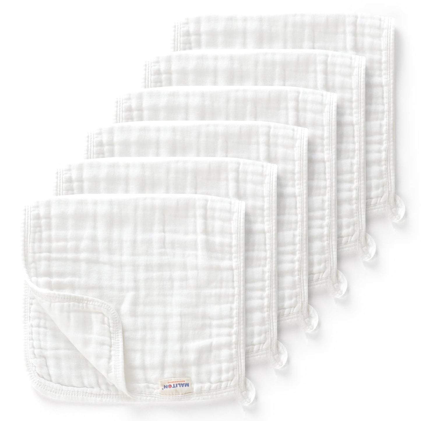 Maliton Muslin Burp Cloths For Baby 6 Pack Large 20''X10'' 100% Cotton Burp Cloths Absorbent And Soft 6 Layers Muslin Baby Stuff