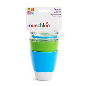 Munchkin Splash Cups & Trainer Lids, 7Oz (Green/Blue)