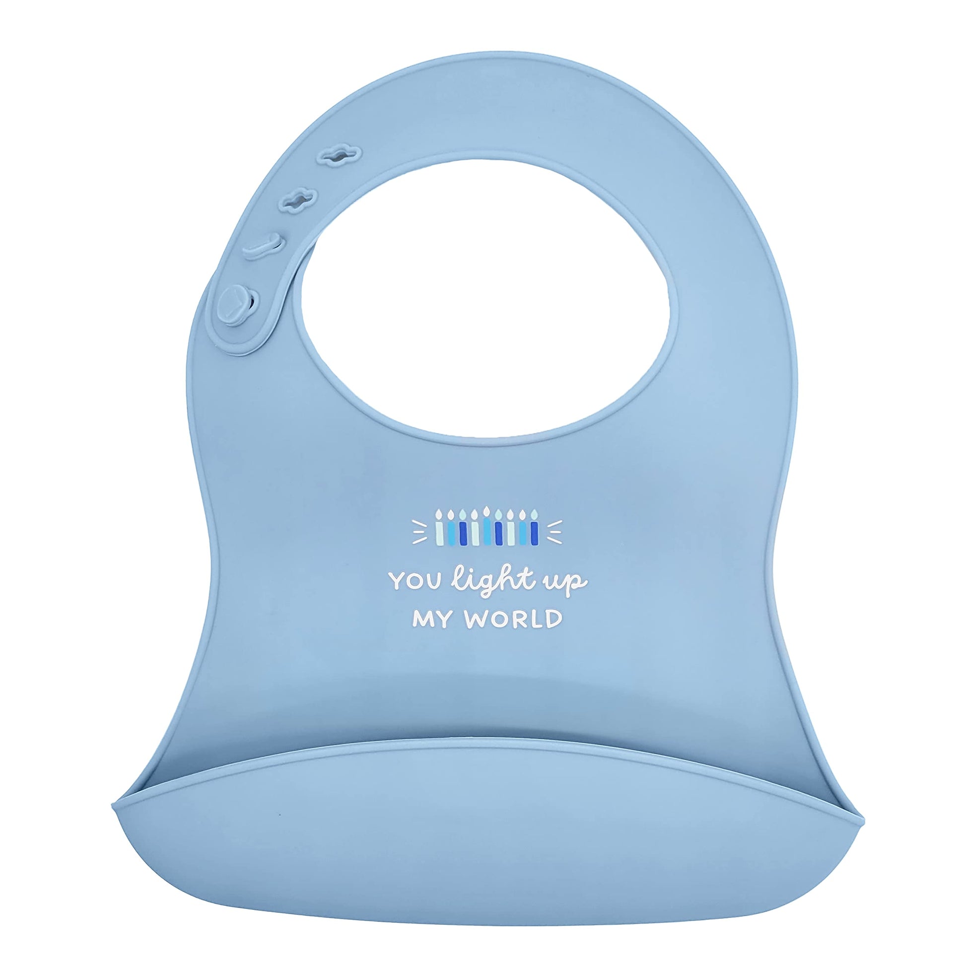 The Dreidel Company Hanukkah Baby Bib Silicone, Cute Baby Bibs For Babies & Toddlers, Unisex, Non Messy (You Light Up My World)